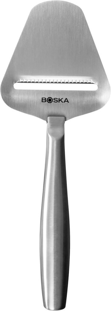 BOSKA Stainless Steel Cheese Slicer - Copenhagen For All Types of Cheese - Multi-Functional Cheese Slicer - Handheld Slicer - Silver Non-Stick - Dishwasher Safe - For Kitchen Cooking