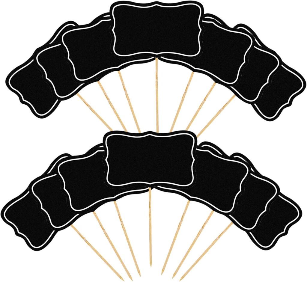 56 Pieces Cheese Markers for Charcuterie Board Black Blank Toothpick Flags Party Buffet Food Labels Name Tags Cupcake Toppers Appetizer Signs Cheese Labels Charcuterie Accessories