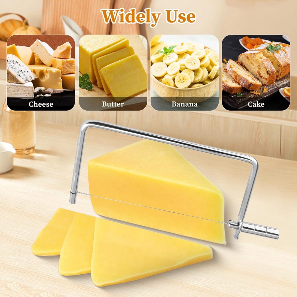 Cheese Slicer Cutter Accessories Steel Wire Sturdy Butter Slicer Portable Butter Slice Cutter Cheese for Kitchen, 5 inch
